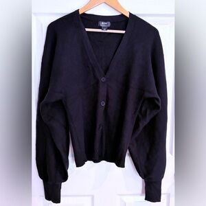Anthropologie Maeve Black Button-Up Cardigan Sweater
